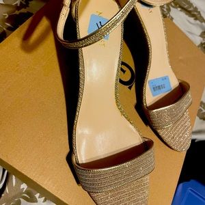 Gold Sparkly Kitten Heels